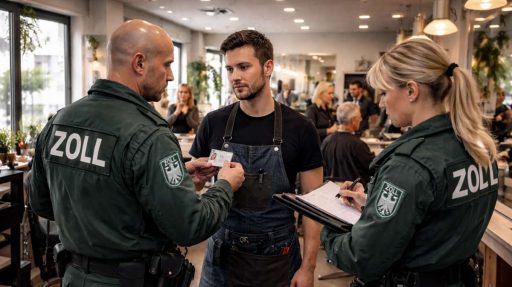 Belehrung Hinweis Ausweispflicht Zoll Schwarzarbeit Kontrolle Friseur Friseursalon